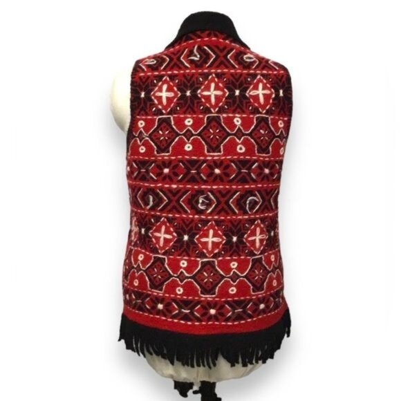 Susan Bristol Vintage Women’s Hand Embroidered 100% Wool Sweater Vest, size M - Picture 4 of 9